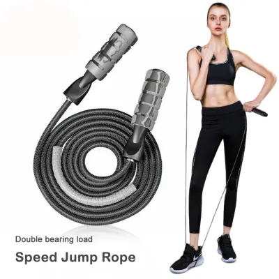 3M Heavy Adjustable Weighted Skipping Jump Rope Ball-Bearing Cable Foam Handle for Home Gym/*