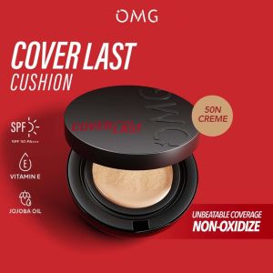 OMG Oh My Glam Coverlast Cushion 15g - Cushion Foundation Concealer Skin Tint MakeUp - High Coverage Dewy Finish