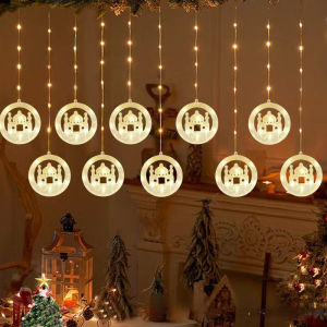 BHQ Lampu Star & Moon Raya Star Moon Fairy Lights LED Curtain String Lights Waterproof String Lights
