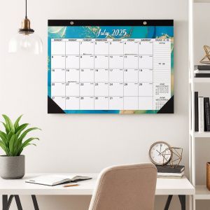 TSEVD Creative Wall Calendar Monthly Layout Spacious 18-Month Calendar Wall Decor Bright Monthly Planner Calendar Home Use