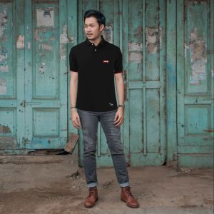 ANYWAY POLOSHIRT BLACK 034