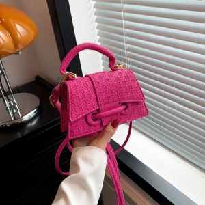 OXTRWZ Pu Leather Chic Crossbody Bag Handbag Solid Color Mini Coin Purse Simple Small Square Bag Womens Shoulder Bag Women
