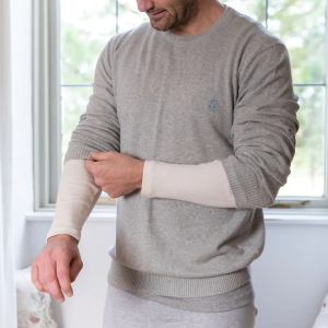 Allergy-Free Organic Cotton Arm Sleeves Protection Cover for Adult ( 2 pieces ) for Eczema Wounded Sensitive Skin Indoor or Outdoor by Cotton Comfort