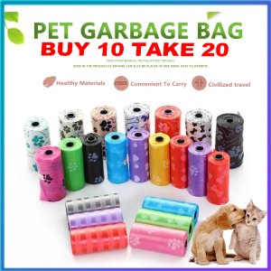 【BUY 10 TAKE 20】Dog Poop Bag Pet Refill Garbage Bag Waste Disposable Pet Poop Bag Dog Poop Bag Unscented Outdoor Dog Poop Bags Pet Poop Bag Foot Printed Dog Garbage Disposable Trash Bag Disposable Dog Poop Waste