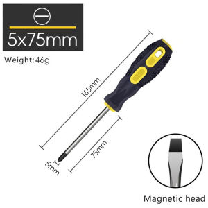 MAKUTE High-Durability Non-Slip Magnetic Screwdriver with Rubber Handle - Multi-Size (3/4/6/8inches) Phillips/Flat