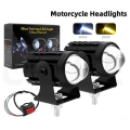 Mini Driving Light For Motorcycle 12V 2 Color Led Light Super bright. 