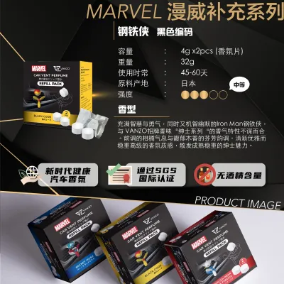 🔥Ready Stock🔥Refill Pack 𝗩𝗔𝗡𝗭𝗢 Marvel Fragrance Tablet Perfume Captain America Ironman Thor Vanzo补充装漫威汽车香薰香片