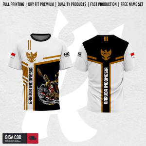 Jersey Garuda NKRI Poliester Dewasa Full Print dengan Sponsor & Logo Custom