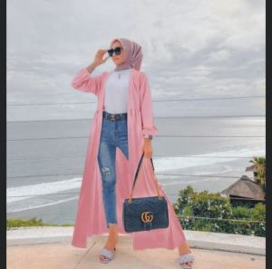 Mahira Outher Tangan balon// Long Cardigan Kekinian // Best Seller// Bayar Ditempat (COD)