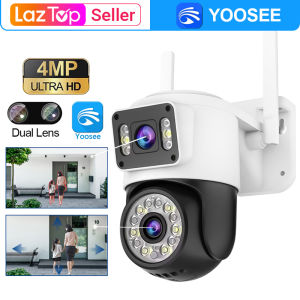 Yoosee Y16 4MP Dual Cameras Cctv With Audio and Speaker IP Security Camera Motion Detection  Wifi Connect to Cellphone HD 1080P Full Color Night Vision Surveillance Camera Outdoor IP66 Waterproof 360° Rotation PTZ Control