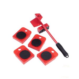 Furniture Transport Lifter Mover Tools Rolling Wheel Corner Furniture Lifter Set Alat Pindah Rumah With 4 Pcs Roller And 1 Pc Lifter Roller Pindah Perkakas Berat 搬家移动工具