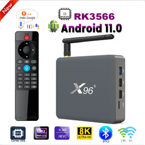 2021 New X96 X6 Android 11.0 TV Box RockChip RK3566 Quad Core Cortex A55 8K HD 2.4G&5G Wifi BT4.2 1000M 4GB 8GB 32GB 64GB 128GB Smart Media Player for Youtube Support Google Voice Assistant