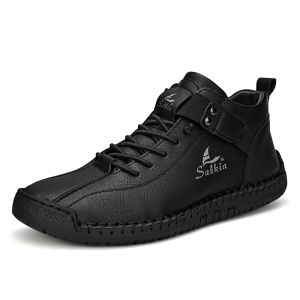 COD Vintage Sepatu Boots Pria Casual Tinggi Kulit Sapi Formal Kerja Kantor Murah Berkualitas Keren Anti Slip Kekinian 350