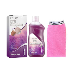 EELHOE Body Exfoliating Gel - Lavender Set Skin Smoothing Cleansing Back Acne Scrubbing Mud Improves Dull Skin Bath Towel