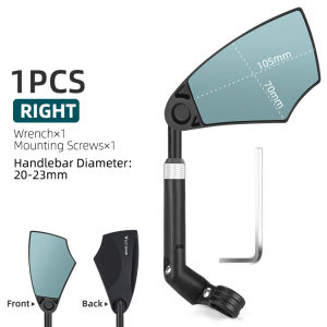 กระจกมองหลัง HD ซ้ายและขวาสกู๊ตเตอร์360มุมกว้างสำหรับขี่จักรยานตะวันตกแบบยืดหดได้ป้องกันแสงสะท้อนอะไหล่จักรยาน