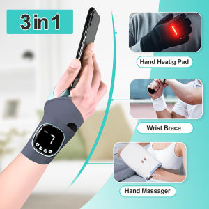 DEYU Ems Wrist Massager Cordless Wrist Heating Pad Electric Hand Massager With Heat Adjustable Length Universal Left & Right