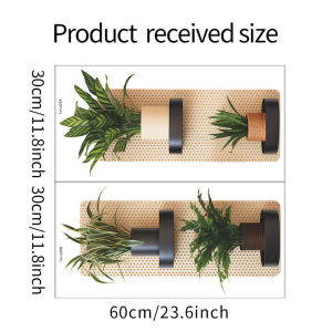 Wall Sticker Decal Self Adhesive Removable Vinyl Potted Plant Leaves Living Room Bedroom Home Decor