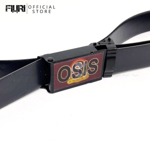 Ikat Pinggang Jepit Anak Laki Laki Perempuan SMA - Sabuk Sekolah Kepala Logo OSIS Coklat - Tali Pinggang Kulit 100 cm x 3 cm - Hitam - Gesper Logam Besi dan 3D