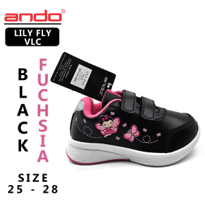 Sepatu Sekolah Anak PAUD TK Perempuan – ANDO – LILY FLY VLC – Size 25-28 – Sneakers – Sport