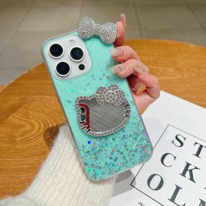 REDMI 10C Note 10 11 11s 12 Pro Pro+ Plus A1 cute hello kitty ribbon mirror glitter phone case casing cover 手机壳