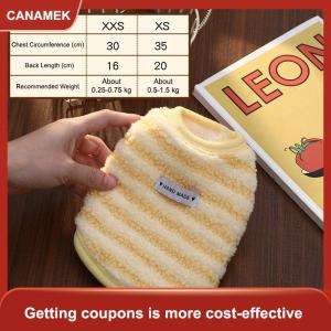 【CANAMEK】 Dễ Thương Vật Nuôi Vest Thoáng Khí Đan Mềm Mại Và Thoải Mái Với Lực Kéo Khóa Thích Hợp Cho Mùa Xuân Mùa Hè Chó Và Mèo Vest