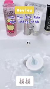 Cốc tạo bọt dầu gội sữa rửa mặt cốc tạo bọt dầu gội máy tạo bọt tai thỏ thiết kế nhỏ gọn tiện dụng