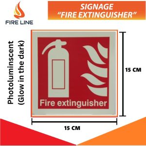 Fire Extinguisher Signage Photoluminescent (Glow in the dark) 15CM X 15CM