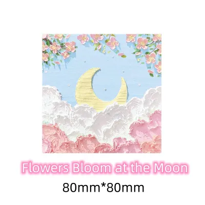 80 pcs oil painting notepad sticky writing paperlandscape three-dimensional Charming loose-leaf notepad message memo notes