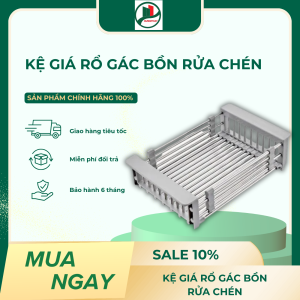 Kệ giá rổ gác bồn rửa chén bát đĩa inox 304 loại dày  rổ gác chậu rửa bát bát đa năng cực tiện lợi