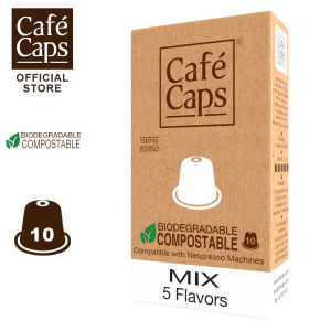 Nespresso Compatible Coffee Capsule MIX - Cafecaps (1 Box X 10 Caps) | กาแฟรวม5รสชาติ