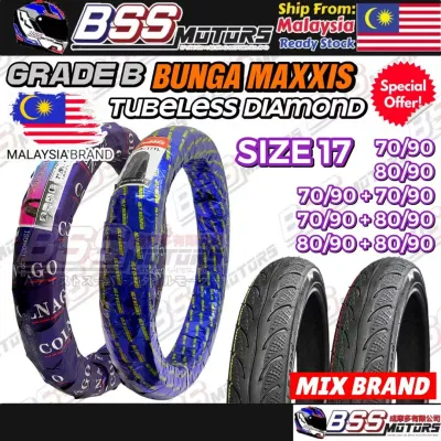 Tayar Motor Bunga Diamond Maxxis 3D MURAH Tyre Tubeless 14 17 70/90 80/90 Mix Brand LC135 Y15 EX5 KRISS Y125Z LAGENDA