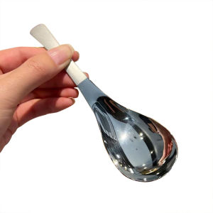 Ins Stainless Steel Korea Soup Spoons Home Kitchen Ladle Capacity Gold Silver Mirror Polished Flatware for Coffee Tableware