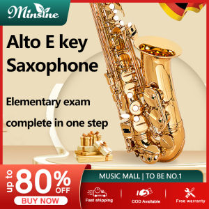 MINSINE saxophone instrument  Alto E key Saxophone Brass Lacquered Alto Sax Wind Instrument with Carry Case