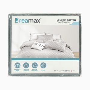 (JIJI.SG) DREAMAX NEUKOM Cotton Fitted Bed Sheet Set - Fitted Sheet / Bolster Case / Pillow Case