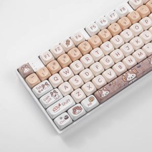 【Keycap Only】Cute Meow Cat Keycap Japanese cuisine Cat Key cap 142 keys MOA Profile PBT Sublimation Keycaps For Cherry MX Switch DIY Customized mechanical keyboard RK IKB