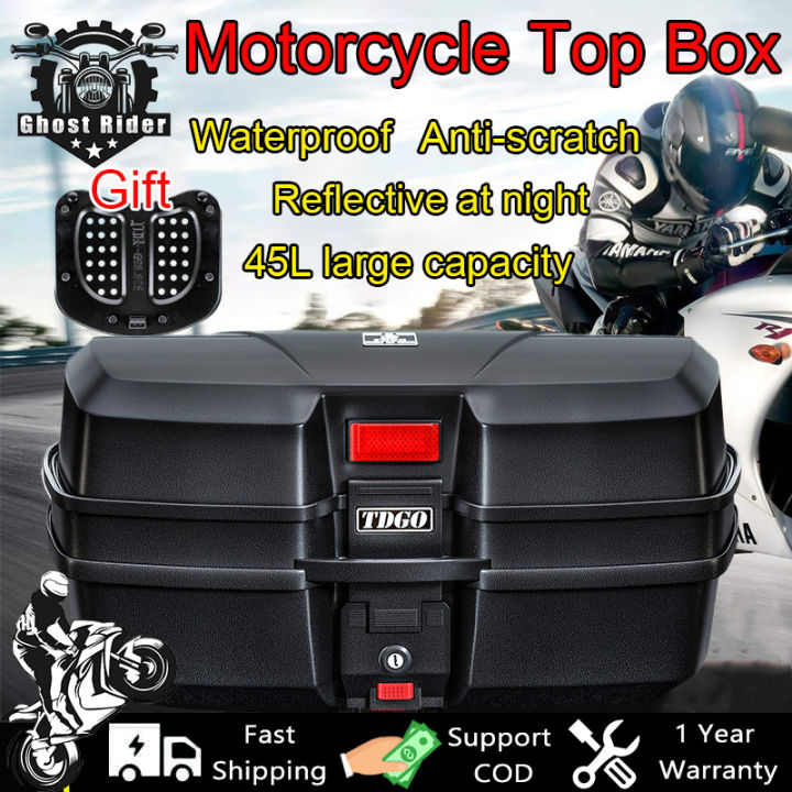 High-Capacity Motorcycle 52L Rear Top Case For Helmet Storage Case