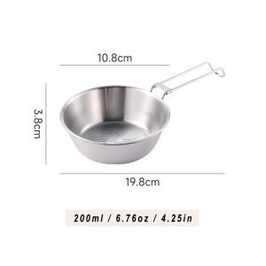 Stainless Steel Camping Pots Stainless Steel Cups Outdoor Stainless Steel Bowls Camping Bowls Folding Picnic Bowls Outdoor Pots and Bowls