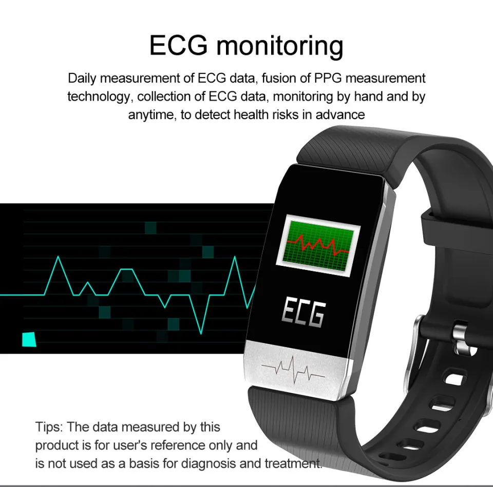 TAIHOM T1S Smart Watch Band With Temperature Measure ECG Heart