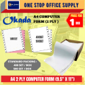 A4 2 PLY NCR COMPUTER PAPER -( 9.5'' X 11'' ). 