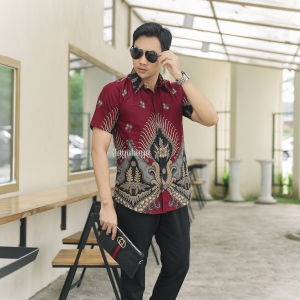 Jayabaya Batik Prabu Wijaya Kemeja Katun Lengan Pendek