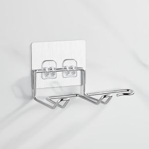 Gantungan Hair Dryer Dinding Stainless Rak Hair Dryer Dinding Tanpa Bor Holder Hairdryer Dinding