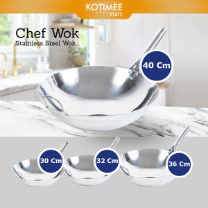Wajan Stainless Steel Food Grade Asta Chef Wok Gagang Satu