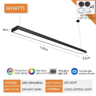 Energy Savers Modern LED Linear Pendant Light Super Birght 220V Daylight Home Office Studio Mall Store Ceiling Light