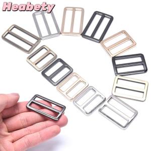 Heabety Rectangle Metal Tri Glide Backpack Strap Adjust Bag Buckle Webbing Slider Buckle