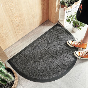 Door Mat Entrance Semicircle Rubber Floor Mat Outdoor Mat Household Entrance Wear-Resistant Mat Gate Carpet Dustproof and Non-Slip Kitchen Floor Mats Bathroom Hallway Rugs Welcome Mats