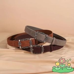 Fashion Deerskin Suede Plus Size Womens Genuine Leather Belt Retro Metal Buckle With Workwear Corset Belt For Women2026