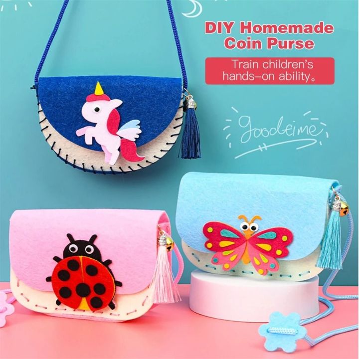 SDASDSF DIY for Children Material Pack Cartoon Weaving Crossbody Bag ...