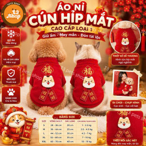áo nỉ - áo ấm - áo thu đông - áo hình cún híp mắt dành cho chó mèo - T3 PETS SHOP