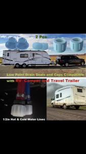 Upgrade 2PCS 1/2" RV Low Point Drain Cap Kit Fit for RV Camper Travel Traile 1/2 inch Hot & Cold Water Lines