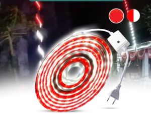 LAMPU LED STRIP  2835  RGB ( WARNI -WARNI KEDIP ) DAN MERAH PUTIH // METERAN + SOKET - AC 220V WATERPROOF / LAMPU LED STRIP SELANG OUTDOOR 220V